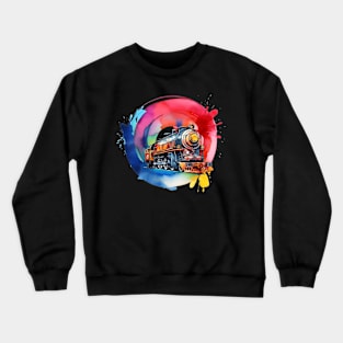 Watercolor train Crewneck Sweatshirt